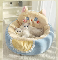 Soft cozy pet bed
Cute dog and cat bed
Plush pet sleeping bed
Round fluffy pet bed
Adorable pet nest bed